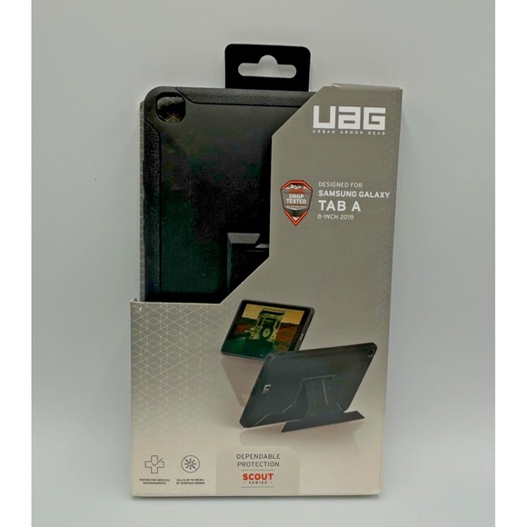 New Urban Armor Gear UAG Scout Series Case for '19 Samsung Galaxy 8" Tab A Black - Picture 1 of 9